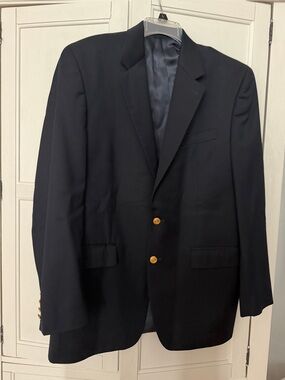 Classic Men's navy blue Blazer with Gold Buttons